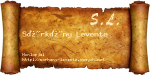 Sárkány Levente névjegykártya