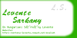 levente sarkany business card